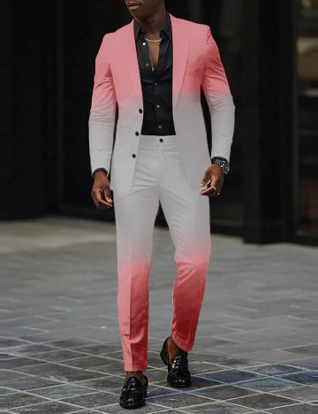 Costum SHEIN, alb/roz