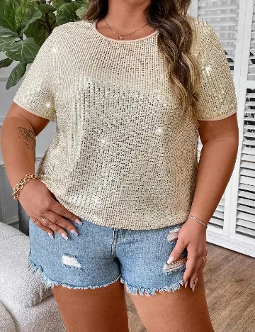Bluza SHEIN CURVE, auriu Galben