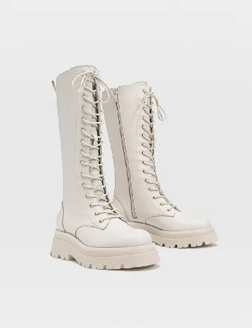 Cizme Stradivarius, crem Crem