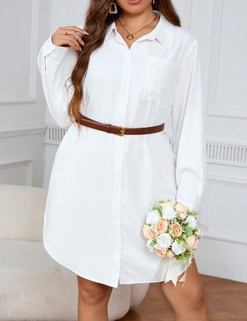 Rochie scurta SHEIN CURVE, alb