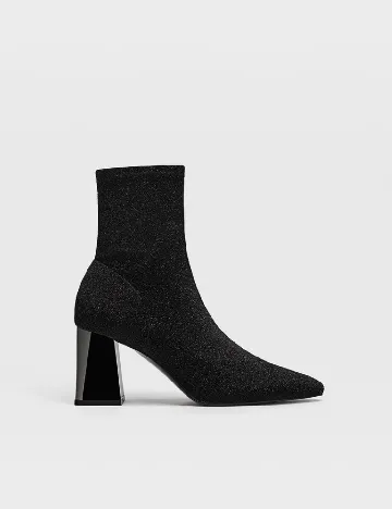 Botine Stradivarius, negru Negru