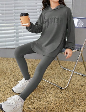 Compleu Shein Kids, gri deschis