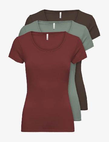 Set Tricou 3 bucati Only, mix culori