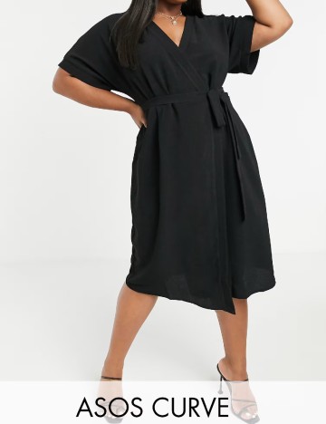 Rochie medie ASOS Curve, negru