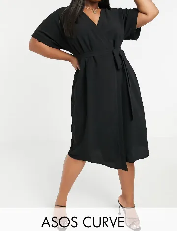 Rochie medie ASOS Curve, negru Negru