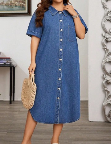 Rochie medie SHEIN CURVE, albastru