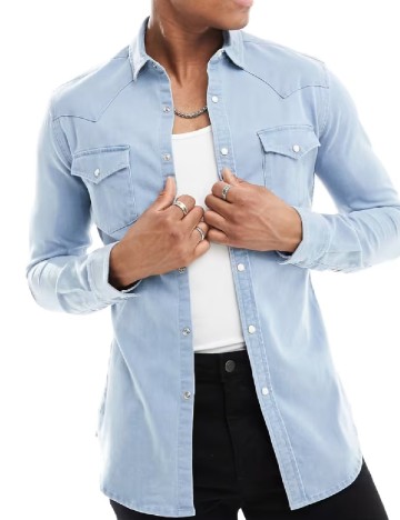 Camasa ASOS, albastru