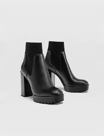 Botine Stradivarius, negru Negru
