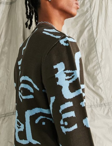 Pulover ASOS, maro/albastru