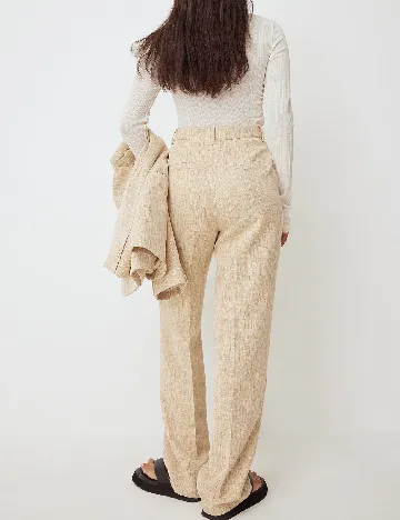 Pantaloni NA-KD, crem Crem