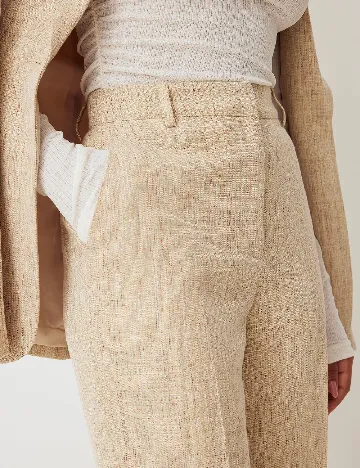 Pantaloni NA-KD, crem Crem