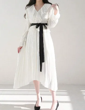 Rochie medie Dazy, alb Alb