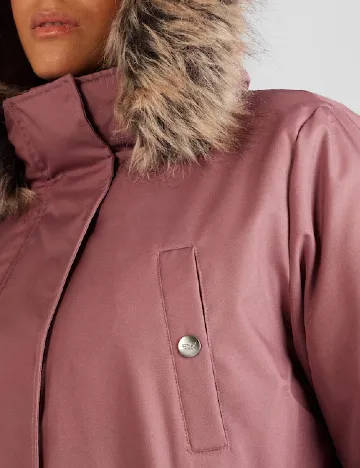 Geaca Only Carmakoma, roz pudra Roz