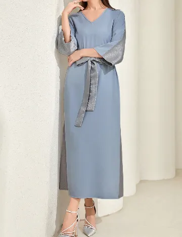 Rochie medie SHEIN, albastru/gri Albastru