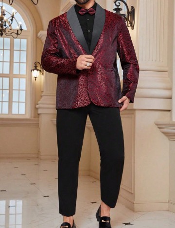 Sacou SHEIN Plus Size Men, rosu/negru