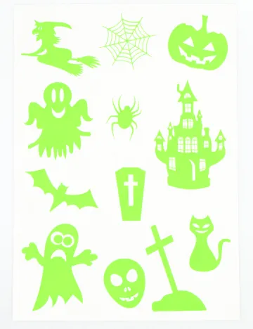 Set stickere autocolante Halloween W&O Products, verde neon