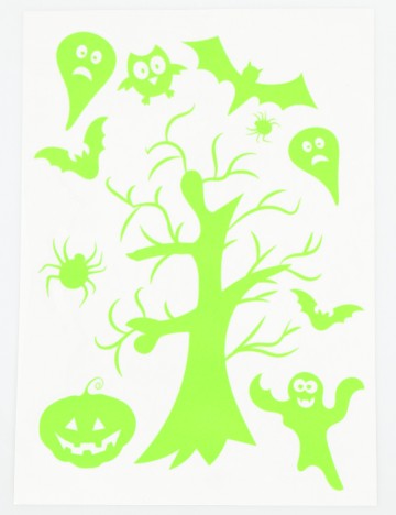 Set stickere autocolante Halloween W&O Products, verde neon