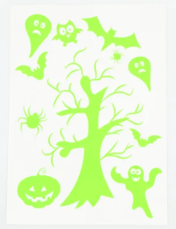 Set stickere autocolante Halloween W&O Products, verde neon