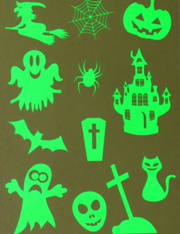 Set stickere autocolante Halloween W&O Products, verde neon