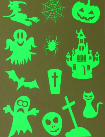 Set stickere autocolante Halloween W&O Products, verde neon
