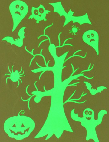 Set stickere autocolante Halloween W&O Products, verde neon