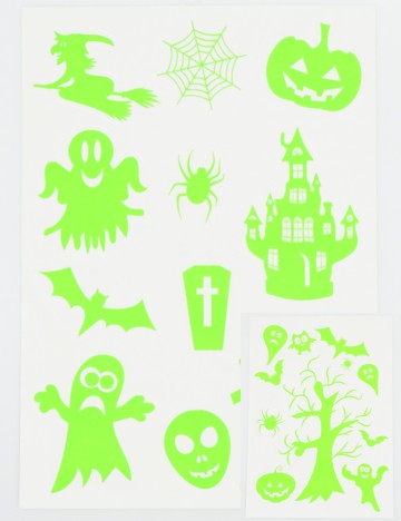 Set stickere autocolante Halloween W&O Products, verde neon