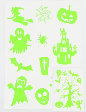 Set stickere autocolante Halloween W&O Products, verde neon