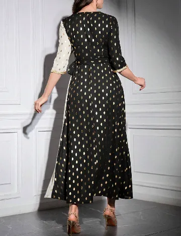 Rochie lunga SHEIN, negru/crem Negru