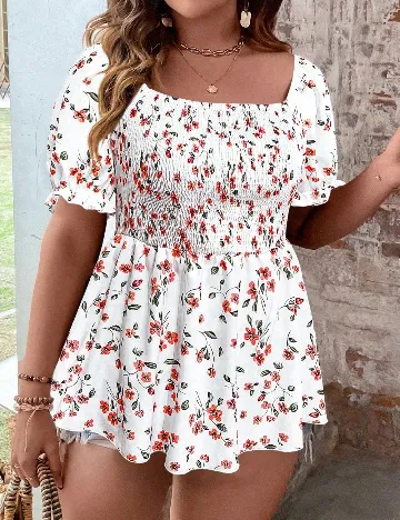 Bluza SHEIN CURVE, alb Alb