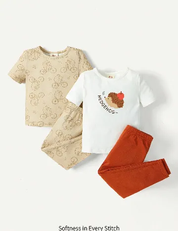 Set compleuri 2 bucati Shein Kids, alb/maro