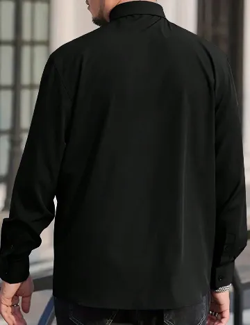 Camasa SHEIN Plus Size Men, negru