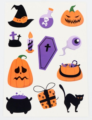 Set stickere autocolante Halloween W&O Products, mix culori