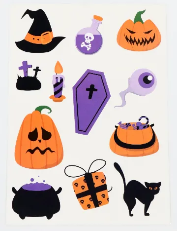 Set stickere autocolante Halloween W&O Products, mix culori
