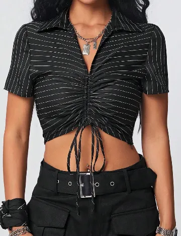 Top SHEIN, negru/alb