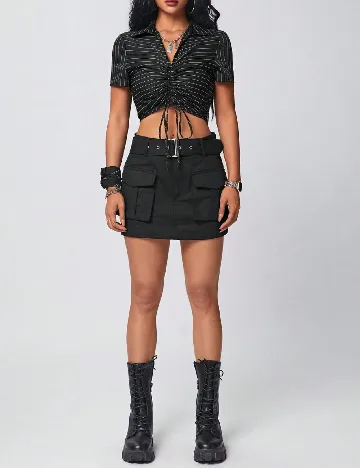 Top SHEIN, negru/alb