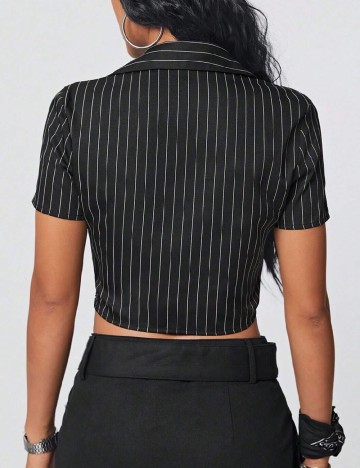 Top SHEIN, negru/alb