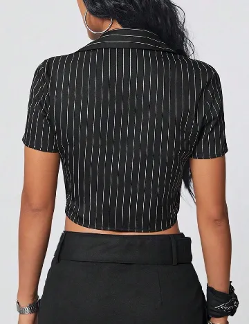 Top SHEIN, negru/alb