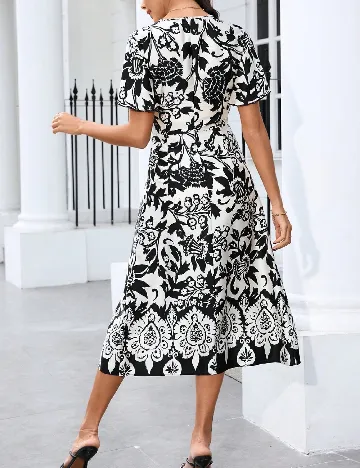 Rochie medie SHEIN, alb/negru Negru