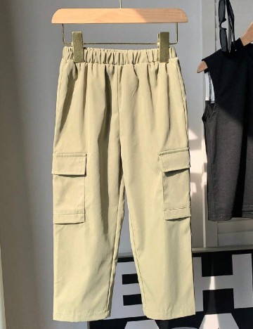 Pantaloni Shein Kids, verde deschis