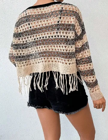 Bluza SHEIN, gri/crem Crem