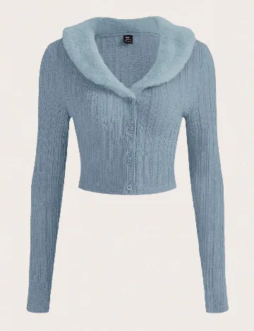 Cardigan SHEIN CURVE, albastru