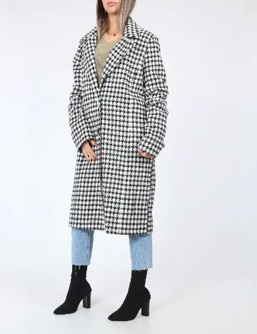 Palton Pieces, alb/negru Negru