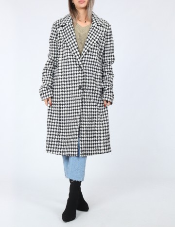 Palton Pieces, alb/negru