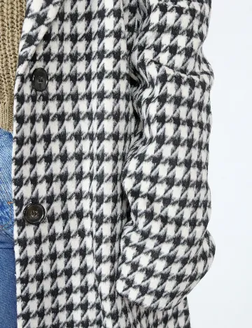 Palton Pieces, alb/negru Negru