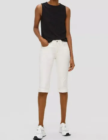 Pantaloni trei sferturi Q/S, alb Alb