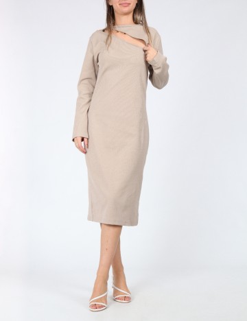 Rochie medie Cervus, crem