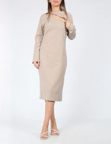 Rochie medie Cervus, crem