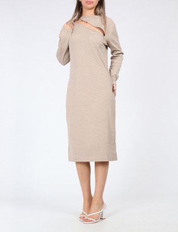 Rochie medie Cervus, crem