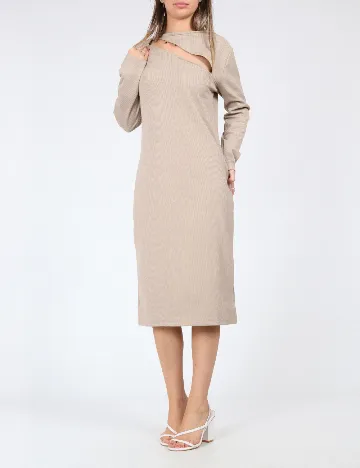 Rochie medie Cervus, crem