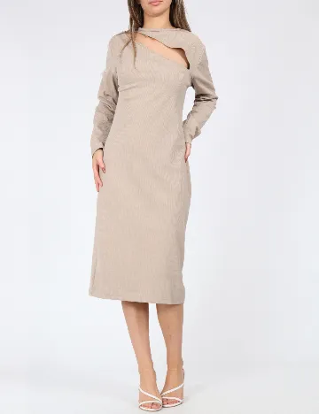 Rochie medie Cervus, crem